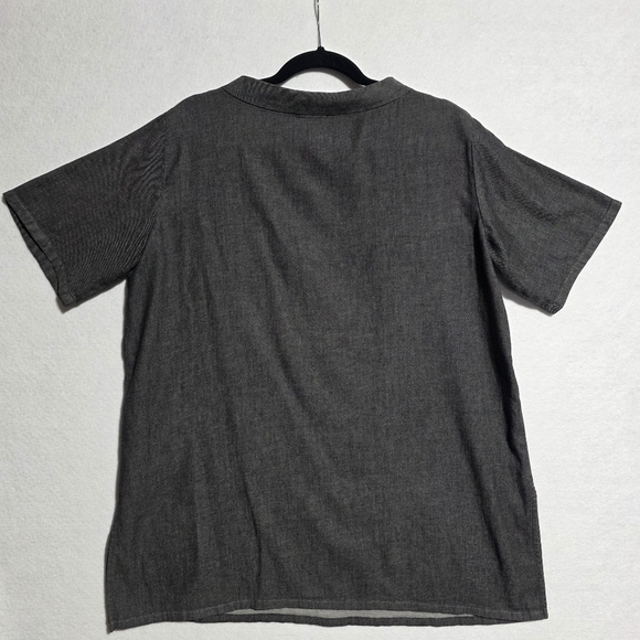 EUC EILEEN FISHER AIRY ORGANIC COTTON TWILL MOCK NECK TOP SZ M - Picture 11 of 12